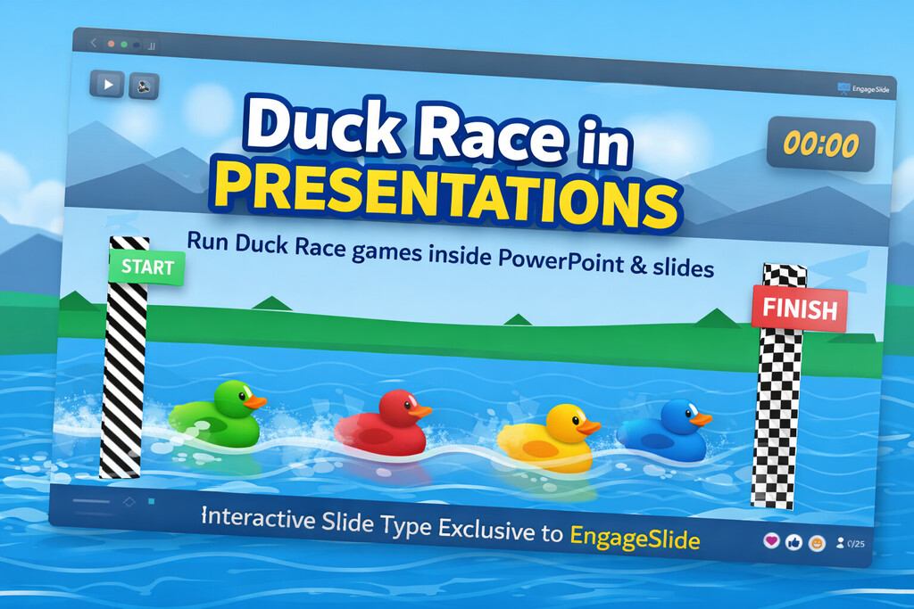Duck Race in Presentations – A Unique Interactive Slide by EngageSlide