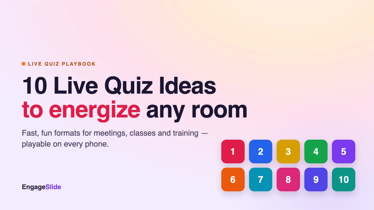 10 Live Quiz Ideas to Energize Any Meeting or Class