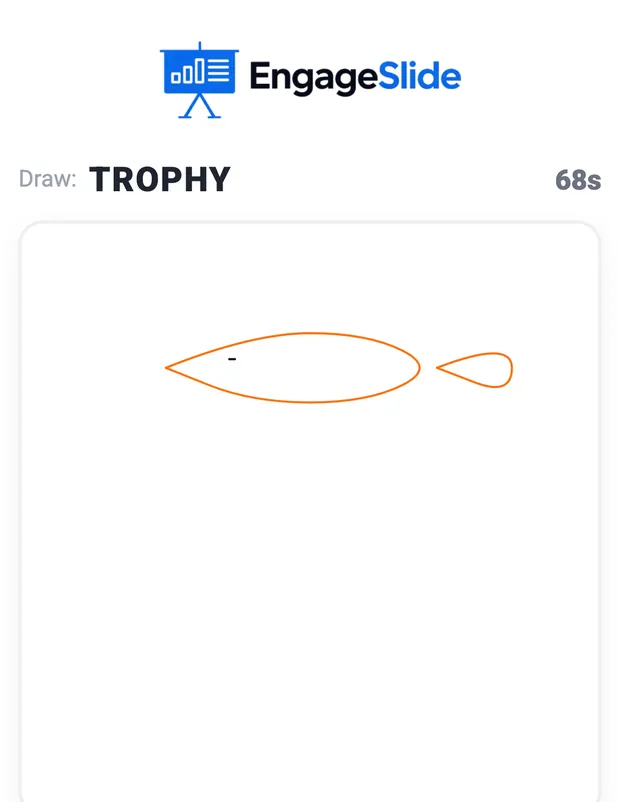 A player drawing on their phone in Draw and Guess, with the word to draw, a timer and colour and brush tools