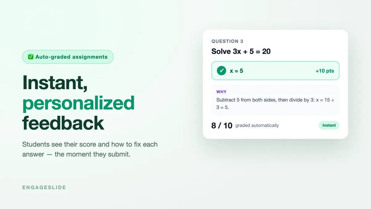 How to Give Students Instant, Personalized Feedback on Assignments