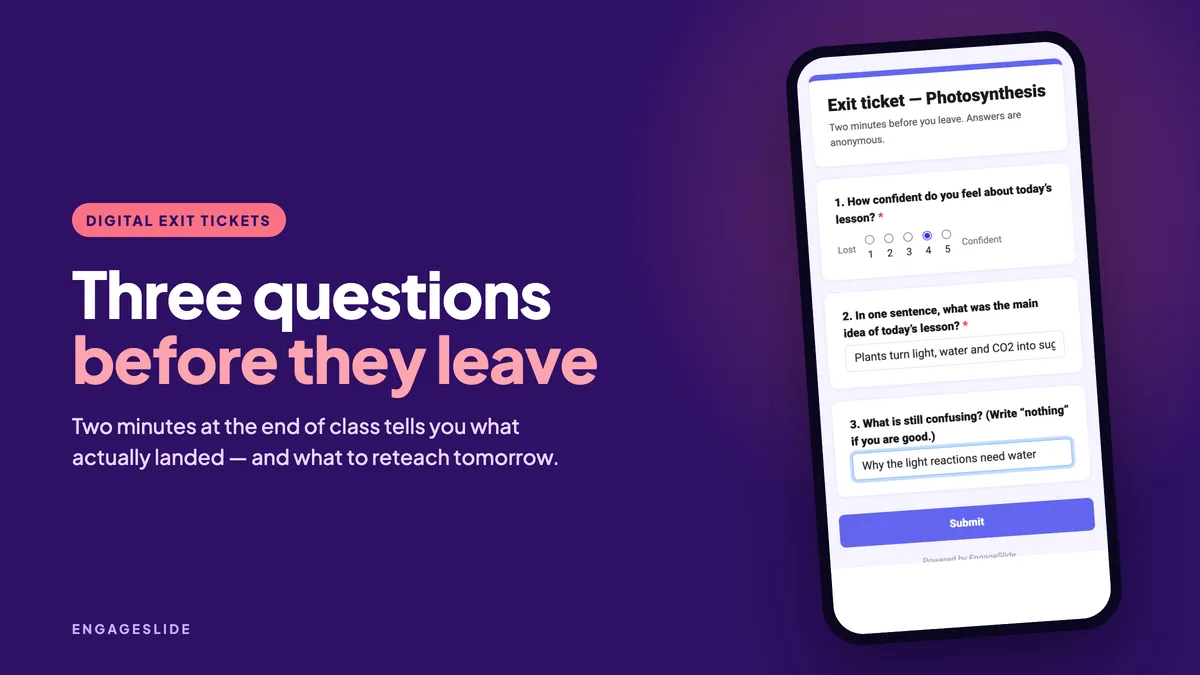 Exit Tickets Go Digital: Quick Ways to Check Learning at the End of Class