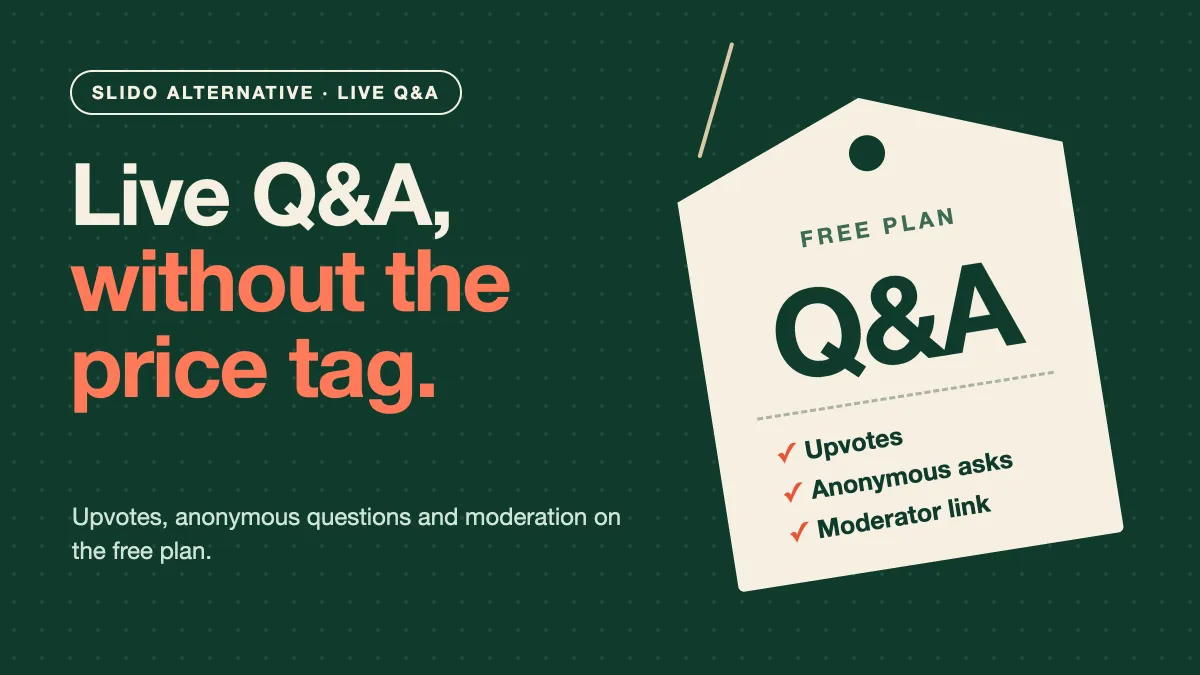 Slido-Alternative für Live Q&A ohne Preiskennzeichnung