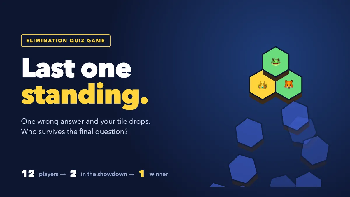 Letzter Standing: Eine Elimination Quiz Wo falsche Antworten Ihre Fliese fallen lassen